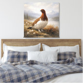 Wildlife Willow Ptarmigan Tundra Landscape キャンバスプリント (インサイチュ (寝室))