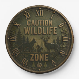 Wildlife Zone Rustic Forest Animal Cabin Decor ペーパープレート