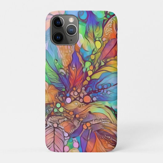 Wildly colorful surreal leafy tangle art Case-Mate iPhoneケース (裏)