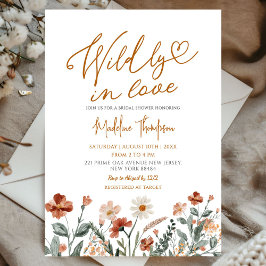 Wildly in Love Fall Wildflower Bridal Shower 招待状