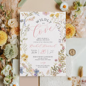 Wildly In Love Watercolor Wildflower Bridal Shower 招待状