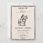 Wildly in Love western Photo QR Code Wedding 招待状 (正面)