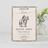 Wildly in Love western Photo QR Code Wedding 招待状 (スタンド正面)
