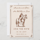 Wildly in Love Western Rustic Cowboy Save the Date 招待状 (正面)