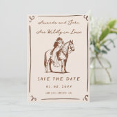 Wildly in Love Western Rustic Cowboy Save the Date 招待状 (スタンド正面)