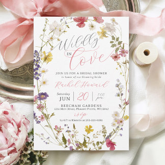 Wildly In Love Wildflower Floral Bridal Shower 招待状
