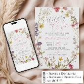 Wildly In Love Wildflower Floral Bridal Shower 招待状