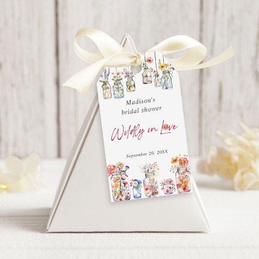 Wildly In Love Wildflower Watercolor Bridal Shower ギフトタグ