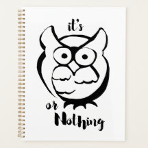 Wildly Punny - フクロウか無か ミニマリスト フクロウ アート