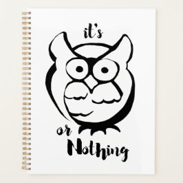 Wildly Punny - フクロウか無か ミニマリスト フクロウ アート プランナー手帳