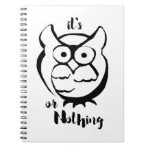Wildly Punny - ミニマリストフクロウアート「フクロウか無か」