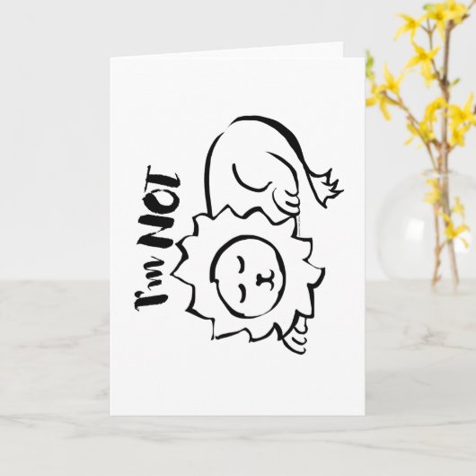 Wildly Punny — I’m Not Lion Minimalist Lion Art カード (黄色い花)