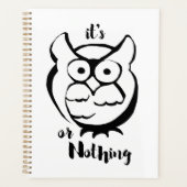 Wildly Punny — Owl or Nothing Minimalist Owl Art プランナー手帳 (正面)