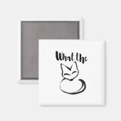 Wildly Punny — What the Fox? ミニマリストな駄洒落アート マグネット (正面/裏面)