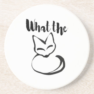 Wildly Punny — What the Fox? ミニマルなダジャレアート コースター