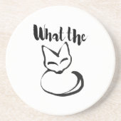 Wildly Punny — What the Fox? Minimalist Pun Art コースター (正面)