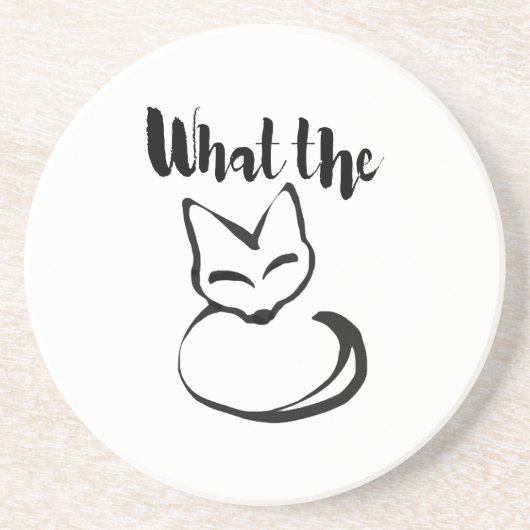 Wildly Punny — What the Fox? Minimalist Pun Art コースター (正面)