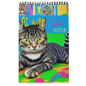 Wildly Weird Ugly Cat Art AI Slop Surreal Funny カレンダー (カバー)