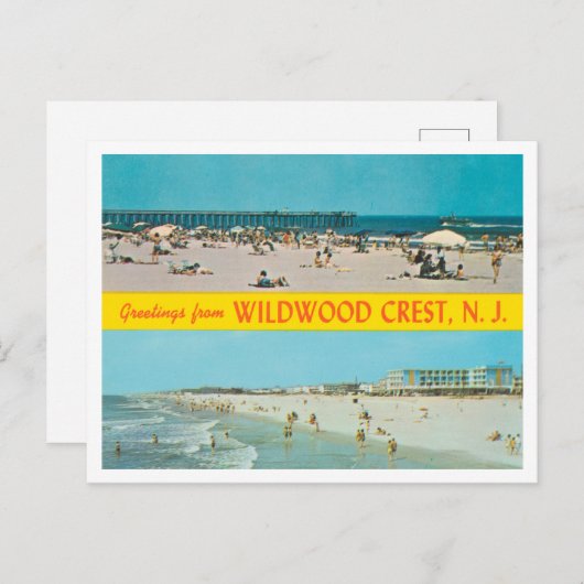 Wildwood Crest、ニュージャージーの旅行からの挨拶 ポストカード (正面/裏面)
