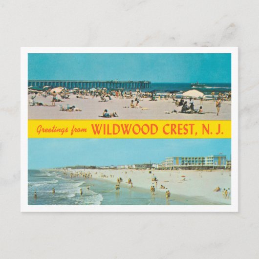 Wildwood Crest、ニュージャージーの旅行からの挨拶 ポストカード (正面)