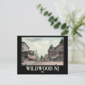 Wildwood NJ、通りビュー、1914、ヴィンテージ ポストカード (スタンド正面)