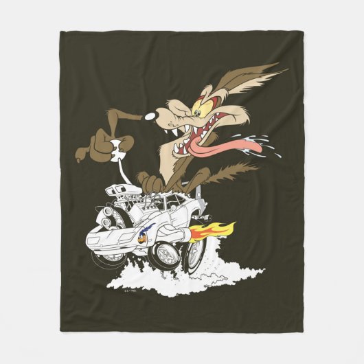 WILE E. COYOTE™ クレイジードライバー フリースブランケット (正面)