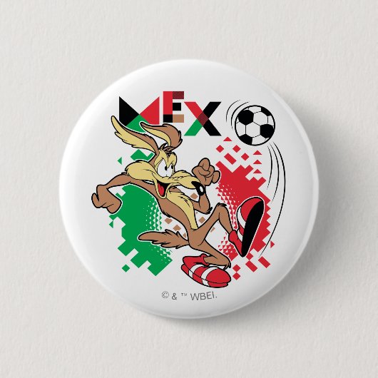 WILE E. COYOTE™ チームメキシコ サッカー グラフィック 缶バッジ (正面)