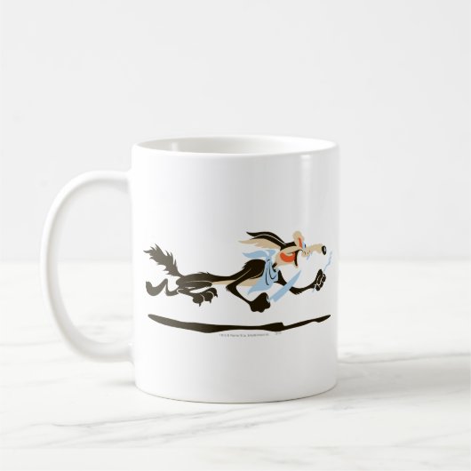 WILE E. COYOTE™夕食を追う コーヒーマグカップ (左)