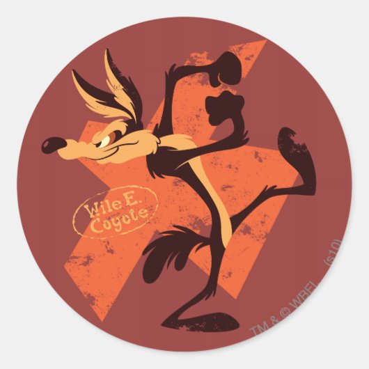 WILE E. COYOTE™準備走中 ラウンドシール (正面)