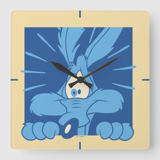 WILE E. COYOTE™ 衝撃の表情 スクエア壁時計 (正面)
