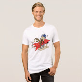 WILE E. COYOTE™赤ロケット発射装置 トライブレンドTシャツ (正面全面)
