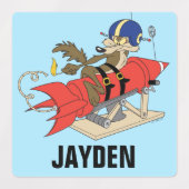 WILE E. COYOTE™赤ロケット発射装置 |名前の追加 ラベル (デザイン2)