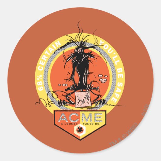 WILE E. COYOTE™ Acme - 68%安心 ラウンドシール (正面)
