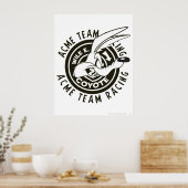 Wile E. Coyote Acme Team Racing B/W ポスター (キッチン)