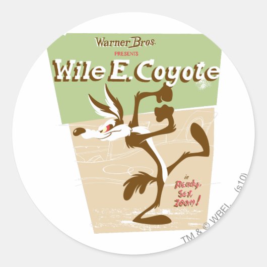 WILE E. COYOTE™ Ready, Set, Zoom! ラウンドシール (正面)