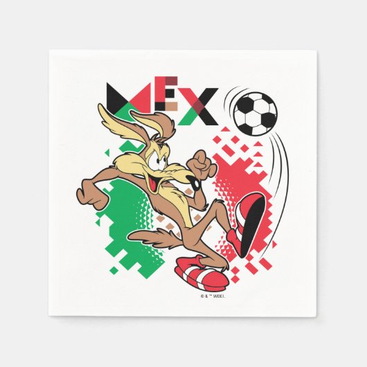 WILE E. COYOTE™ Team Mexico Soccer Graphic スタンダードカクテルナプキン (正面)