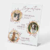 Wilflower 3 Photo Signature Drink Sign Wedding Pet 台座サイン (正面)