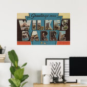 Wilkes-Barre, Pennsylvania – ラージレターシーン ポスター (ホームオフィス)
