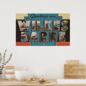 Wilkes-Barre, Pennsylvania – ラージレターシーン ポスター (キッチン)