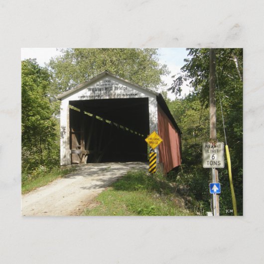 Wilkins Mill Bridge, Parke County，インディアナ，はがき ポストカード (正面)