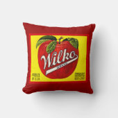 Wilkoのブランドのりんごのヴィンテージのフルーツの木枠のラベル クッション (正面)
