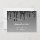 WiLlあなたは私のブライドメイドファブグリッタードリップブラック 招待状 (裏面)