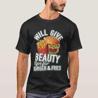 Will与え美しいヒントBurger Fries美しいCons Tシャツ