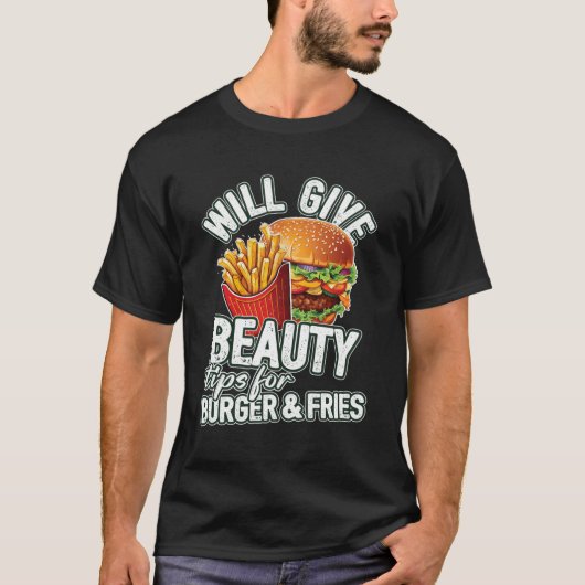 Will与え美しいヒントBurger Fries美しいCons Tシャツ (正面)