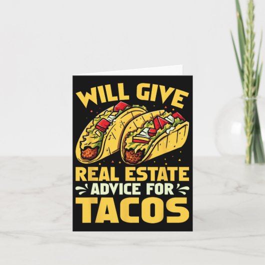 Will 与え実在EstateアドバイスFor Tacos おもしろい カード (正面)