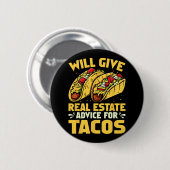 Will 与え実在EstateアドバイスFor Tacos おもしろい 缶バッジ (正面&裏面)