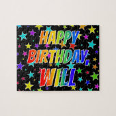 「WILL」名、おもしろい「ハッピーバースデー」 ジグソーパズル (横)