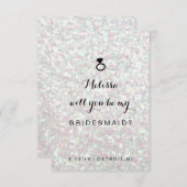 Will Be My Brides Maid Card -リングや輪Fab Iridesce 招待状 (正面/裏面)