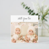 Will Be Our GodParent Twinsベビー写真 カード (スタンド正面)