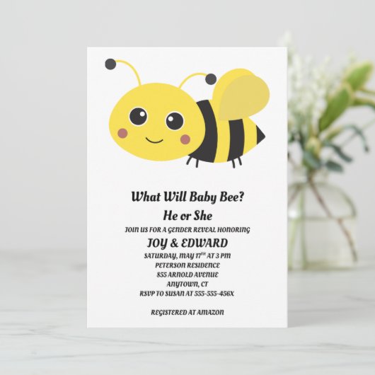 Will Beeベビー性がパーティーを明らかにする 招待状 (スタンド正面)